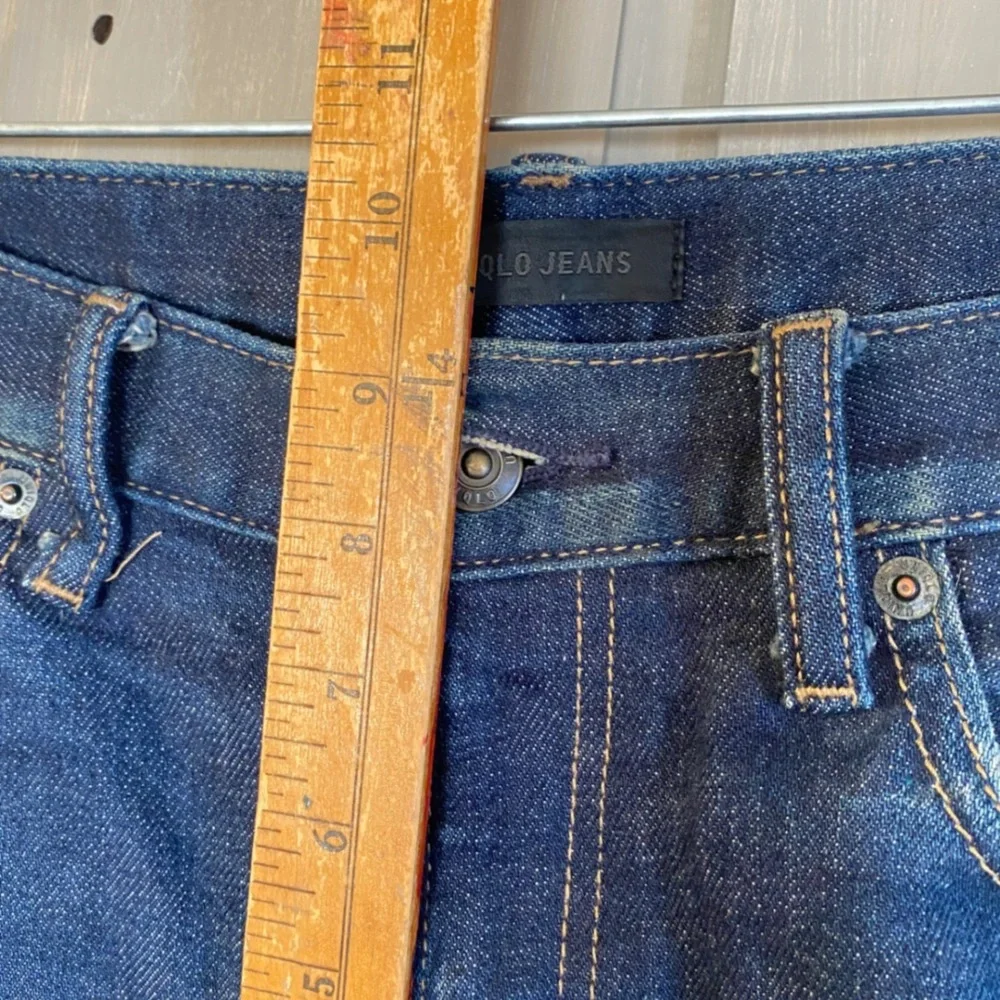 Uniqlo Jeans 31x30 Selvedge Slim Straight Vintage Wash Stretch Blue Denim Japan